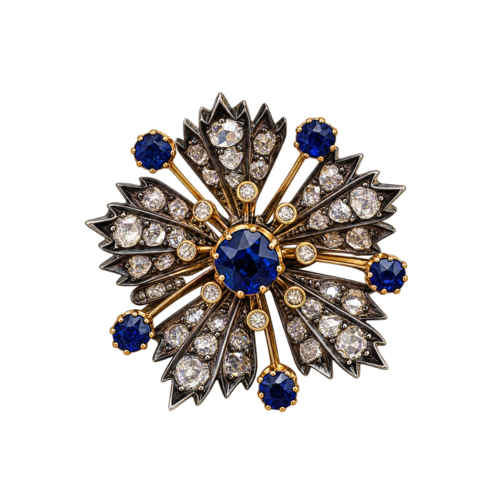 Broche or et Saphir