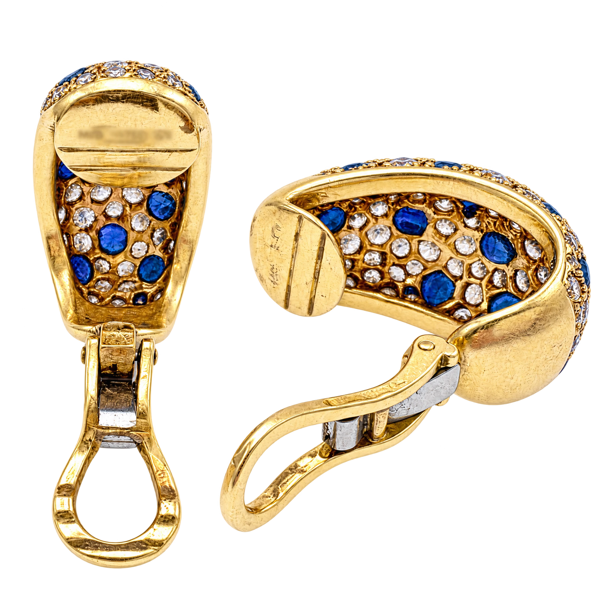 Boucles d'oreilles or et Diamant pavage