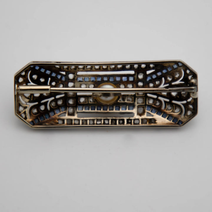 Broche platine et Perle de culture