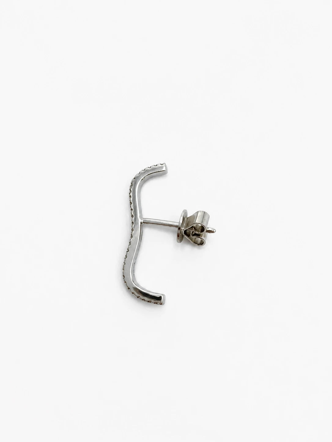 Djula Boucles d'oreilles Single bar Or blanc et Diamant pavage