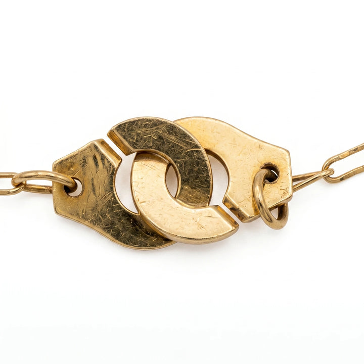 Dinh van Bracelet Menottes Or jaune et Diamant pavage