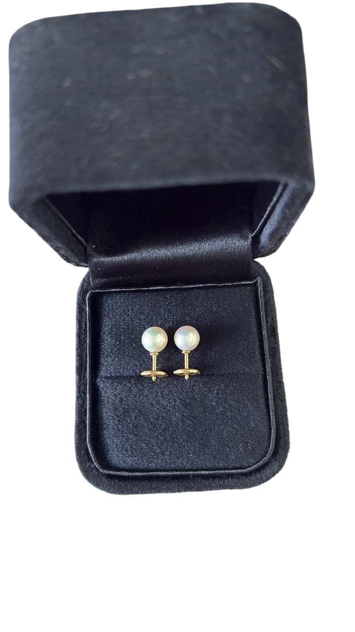 Boucles d'oreilles or et Perle de culture