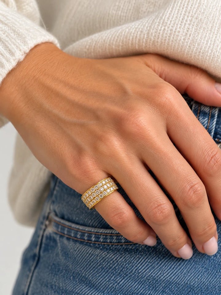 Bague or et Diamant pavage