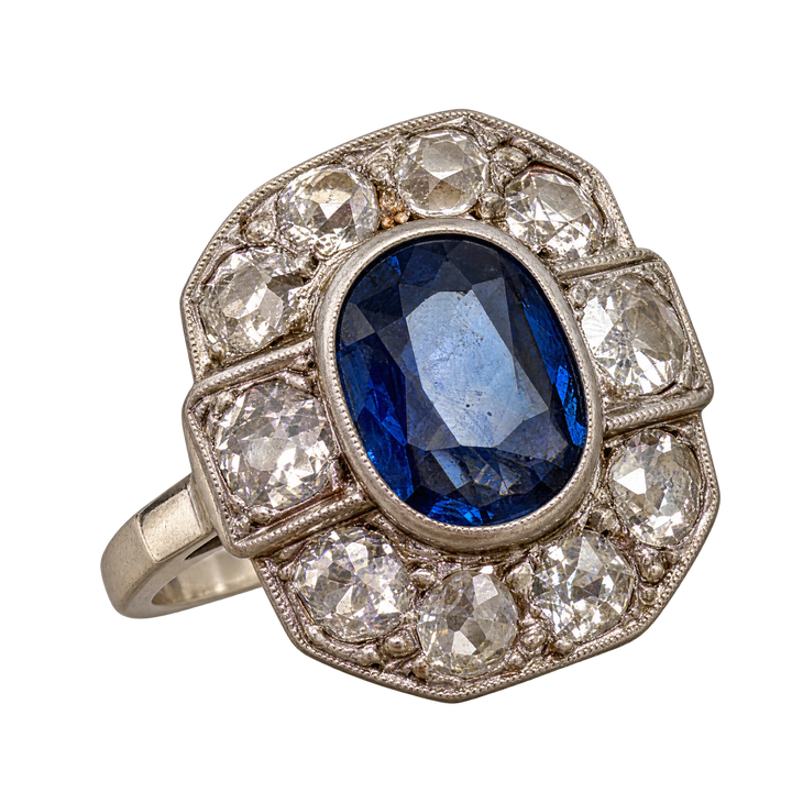 Bague platine et Saphir
