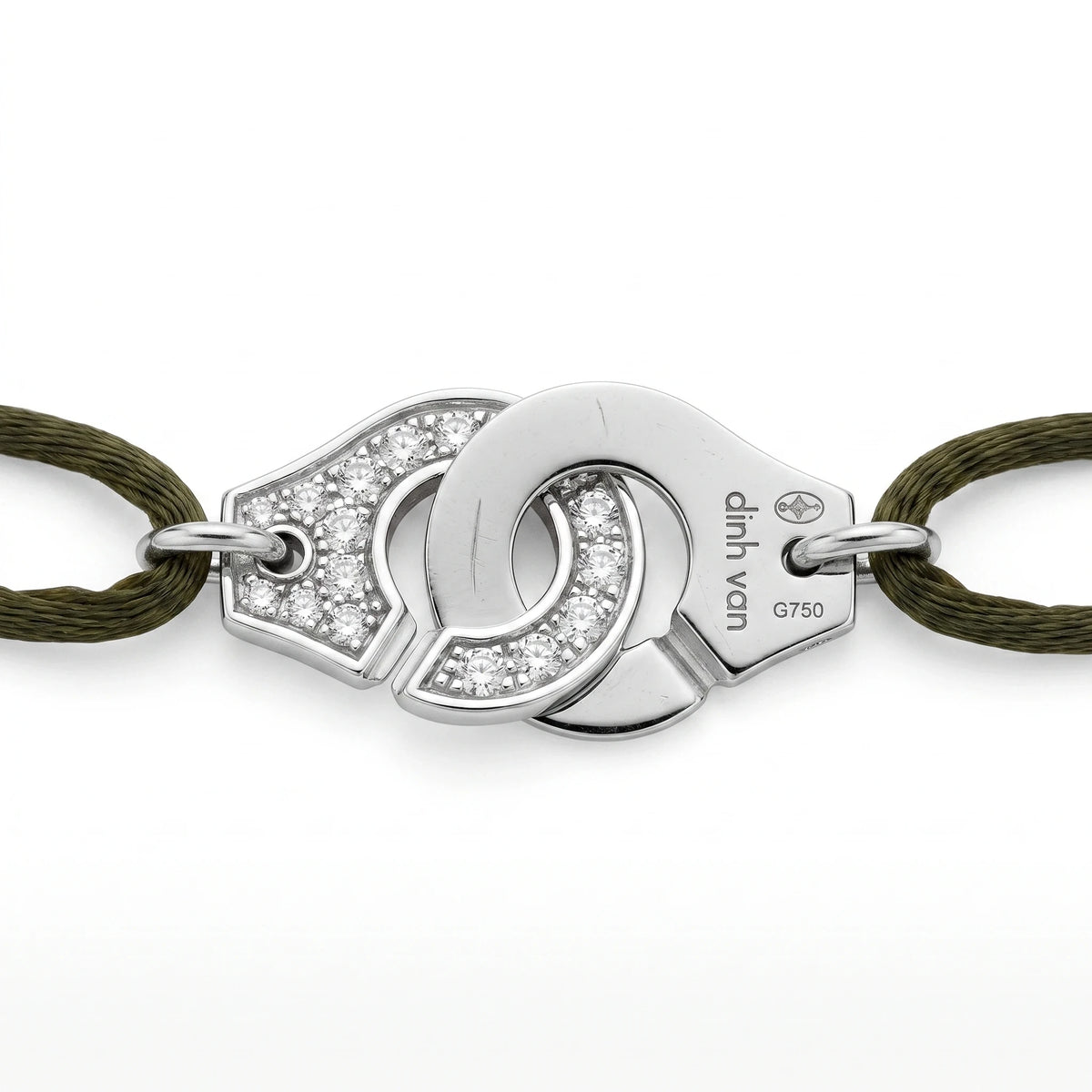 Dinh van Bracelet Menottes or et Diamant pavage