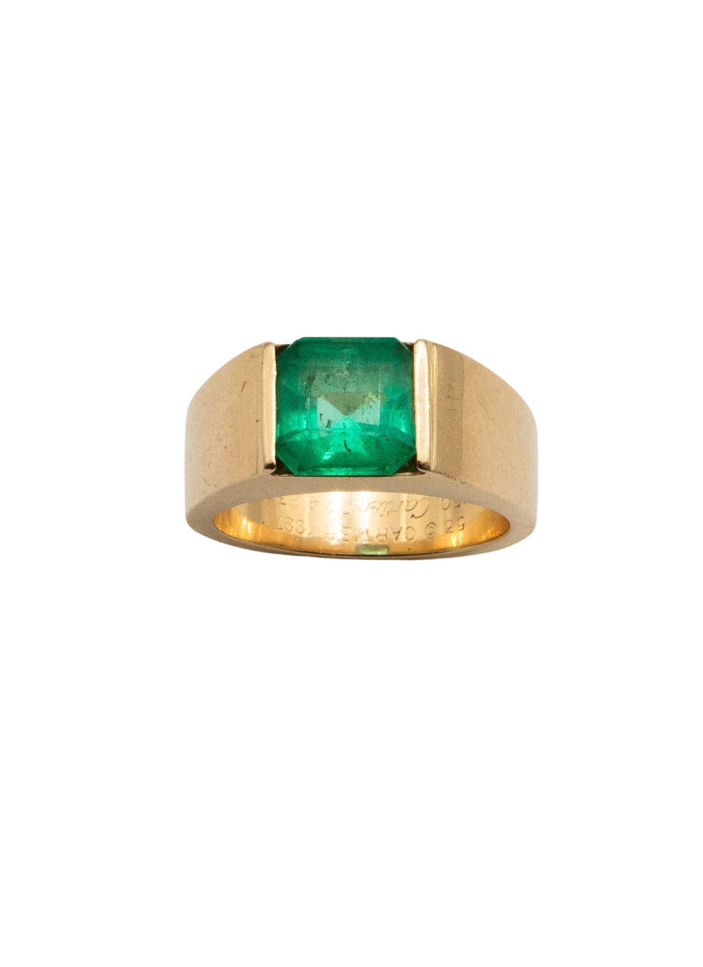 Cartier Bague Tank or et Émeraude