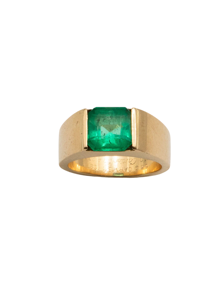 Cartier Bague Tank or et Émeraude