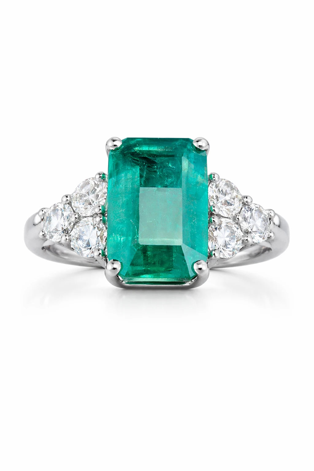 Bague Or blanc et Émeraude