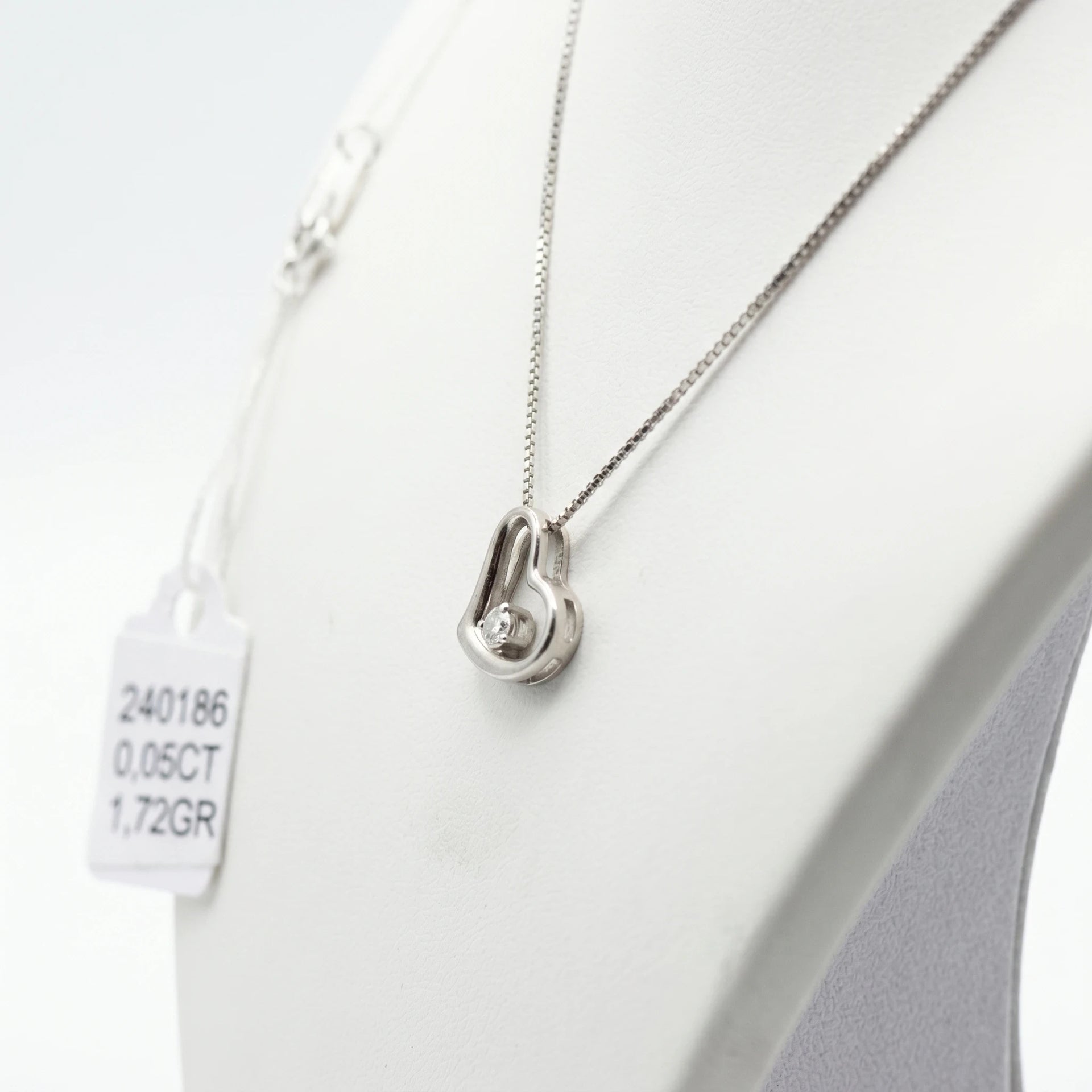 Collier Or gris et Diamant