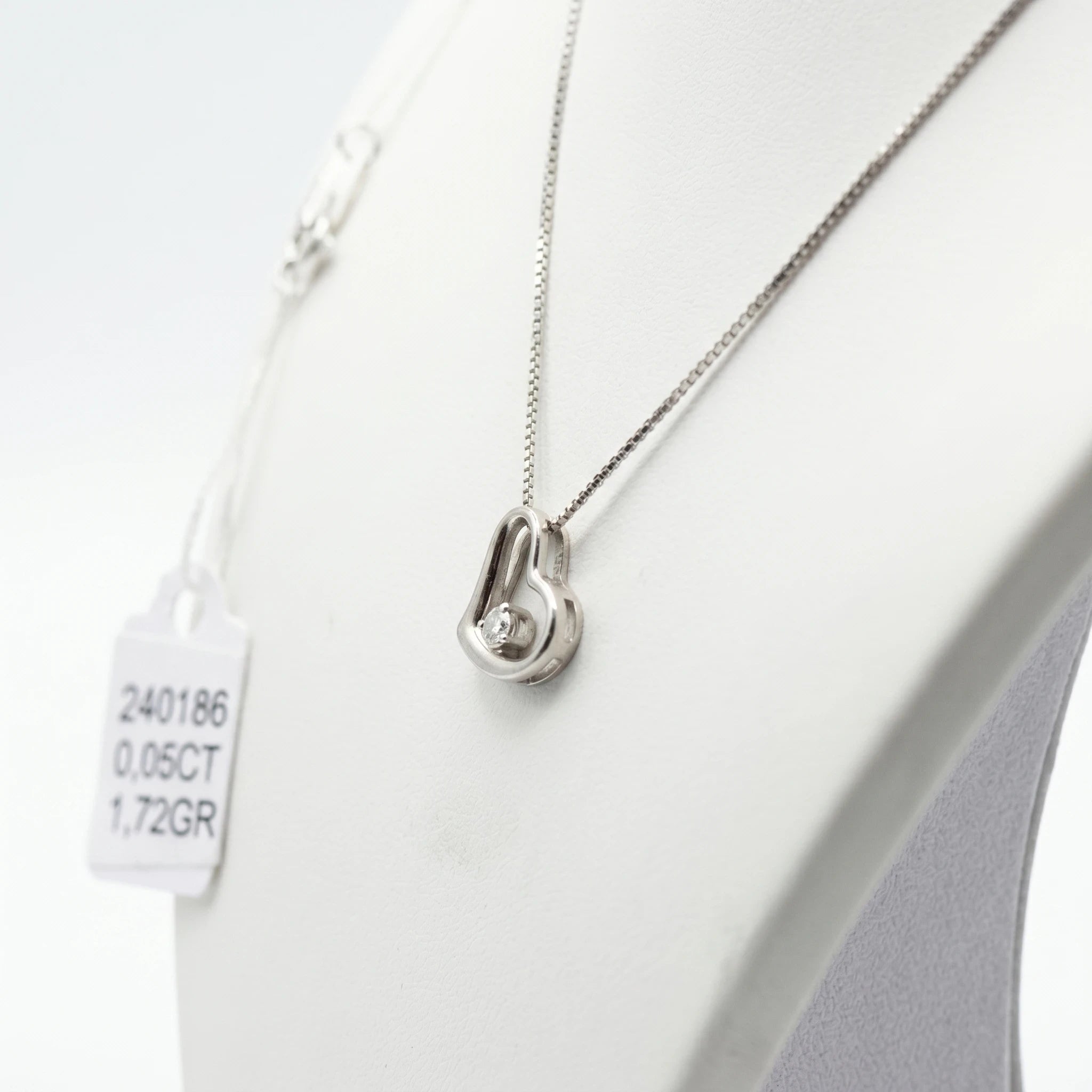 Collier Or gris et Diamant