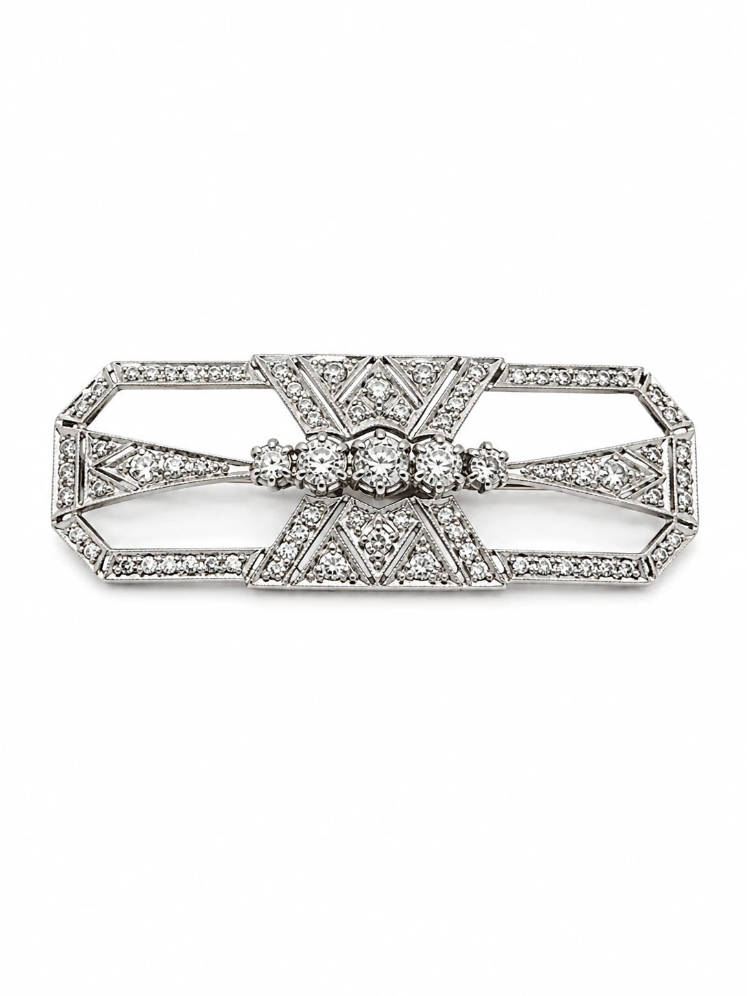 Broche platine et Diamants