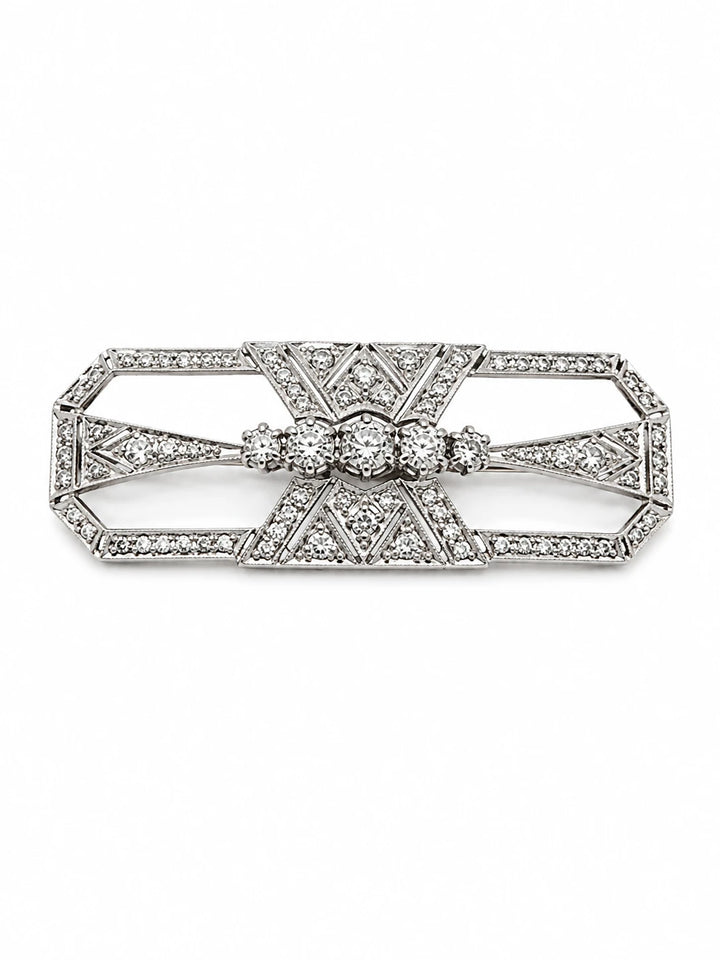 Broche platine et Diamants