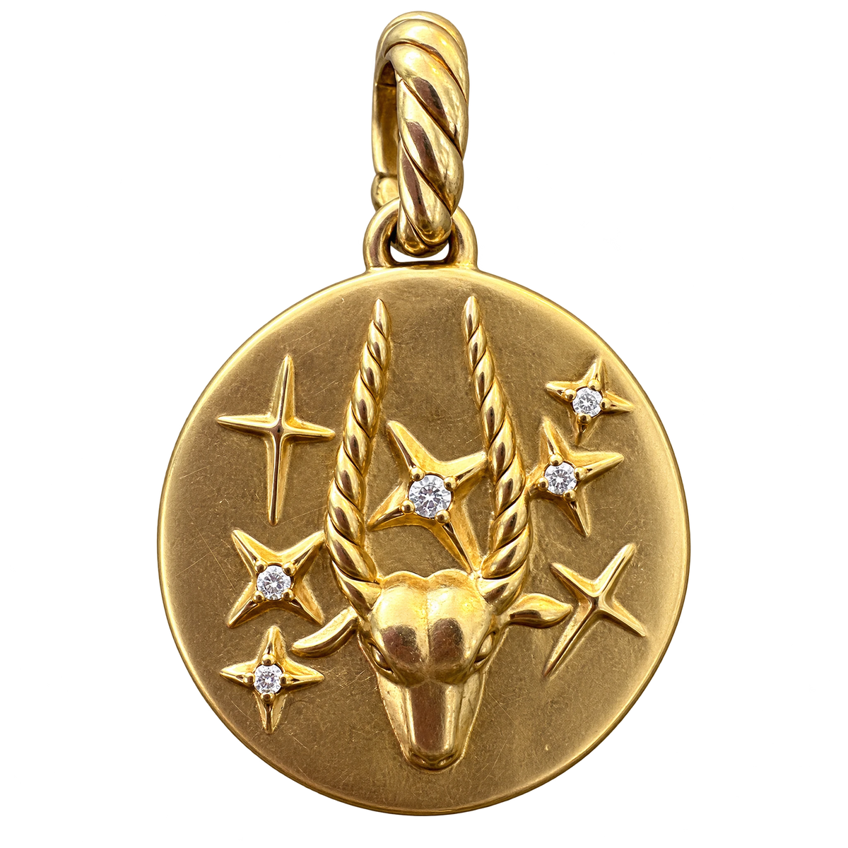 David Yurman Médaille Zodiac or et Diamant