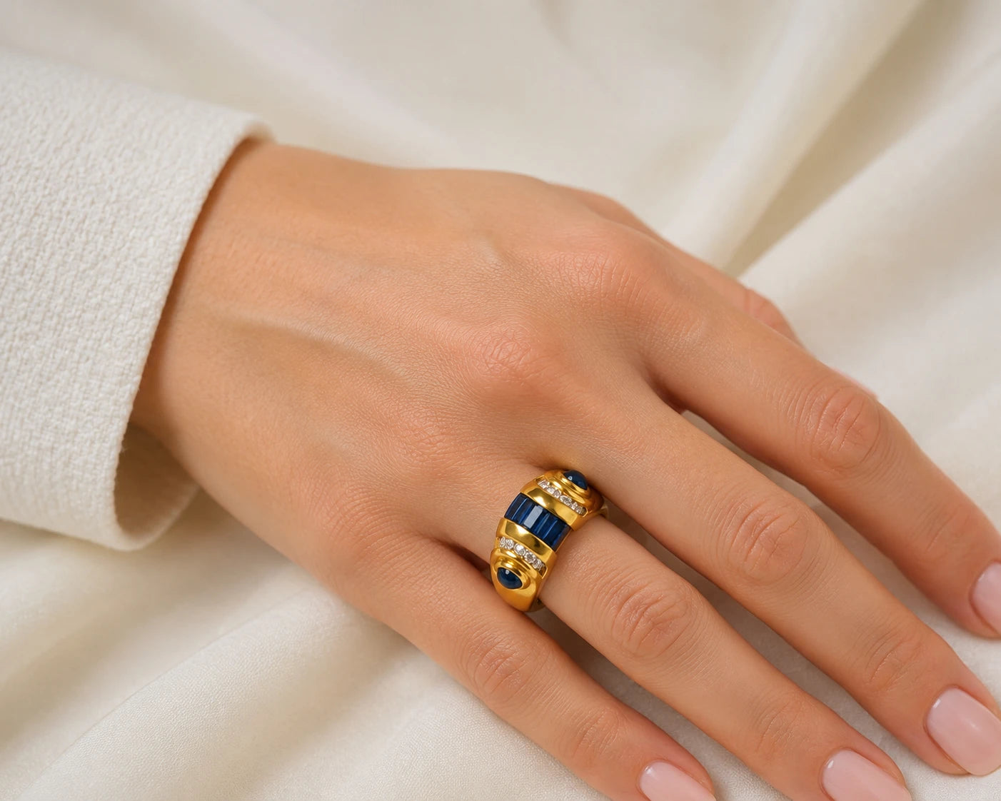 Bague or et Saphir