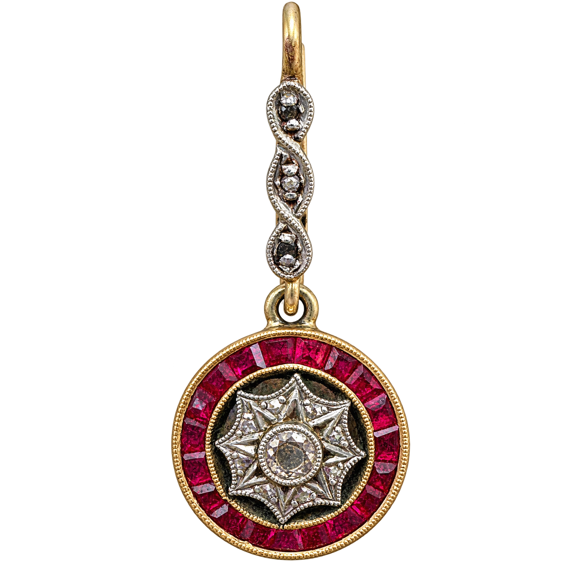 Boucles d'oreilles or et Rubis