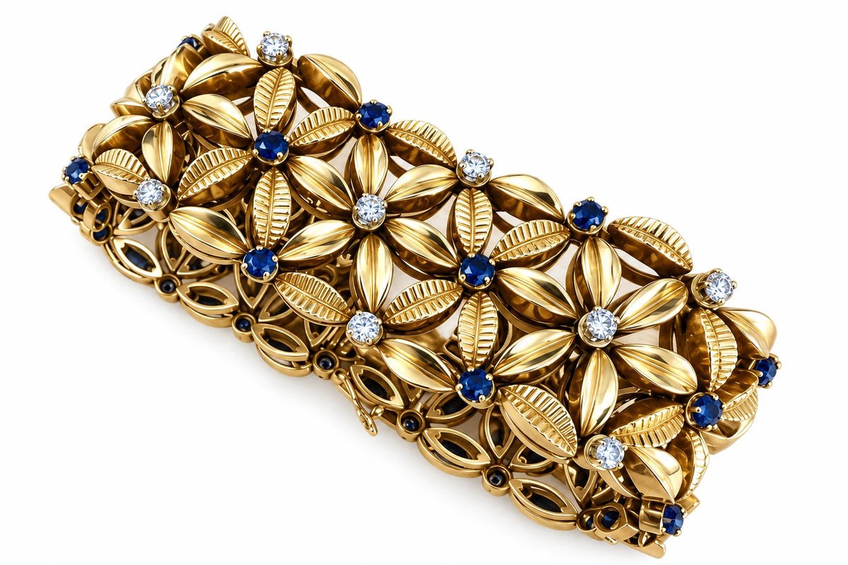 Bracelet or et Saphir
