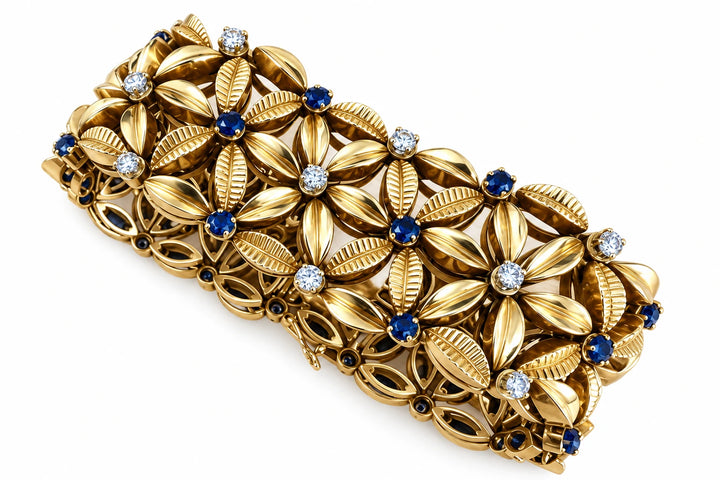 Bracelet or et Saphir