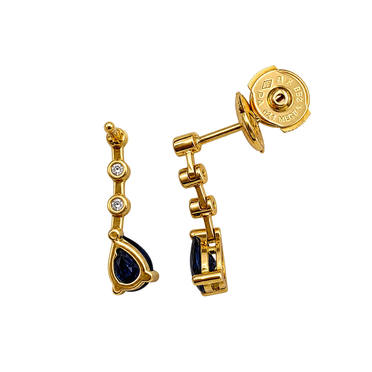 Boucles d'oreilles or et Saphir