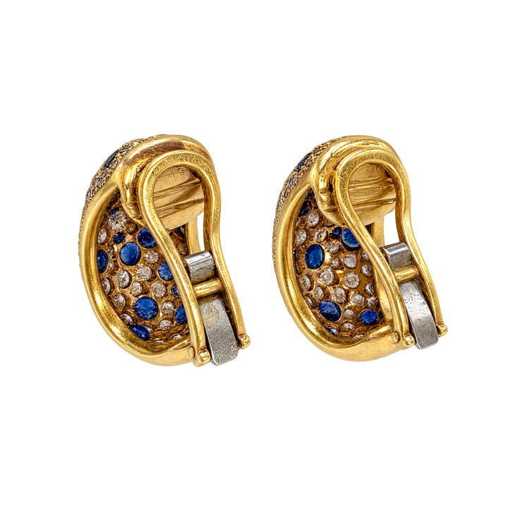 Boucles d'oreilles or et Diamant pavage