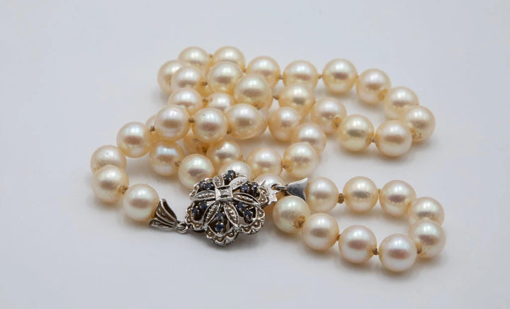 Collier Or gris et Perle