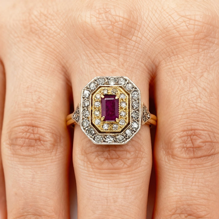 Bague Or jaune et Rubis
