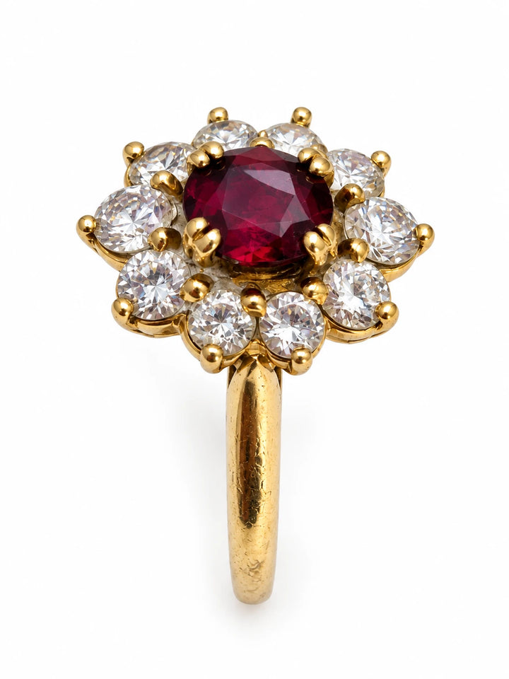 Bague or et Rubis diamants