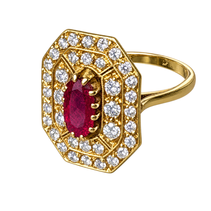 Bague or et Rubis