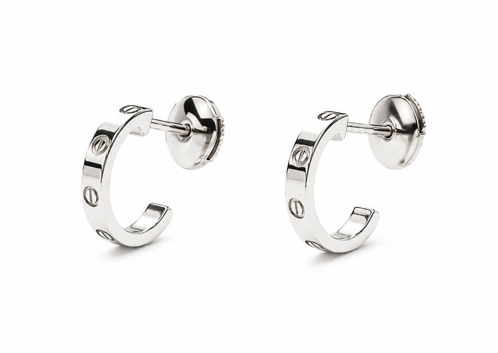 Cartier Boucles d'oreilles Love Or blanc
