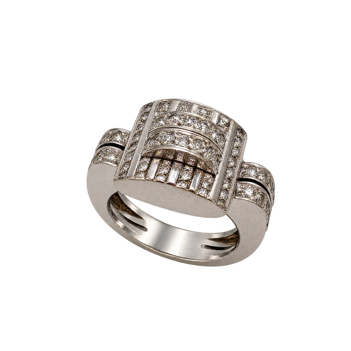 Bague or et Diamant pavage