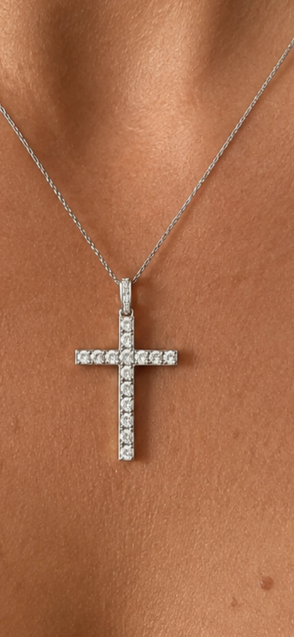 Pendentif platine et Diamant pavage