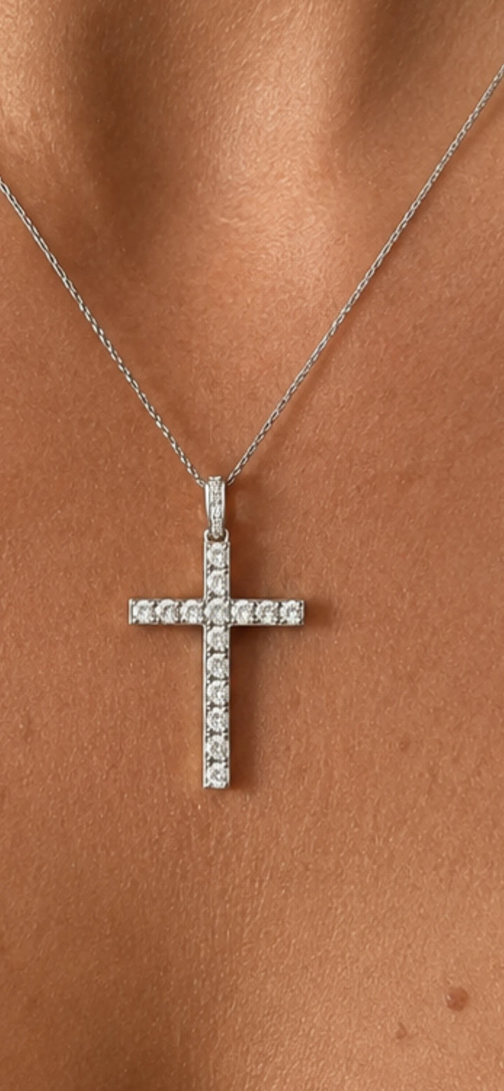 Pendentif platine et Diamant pavage