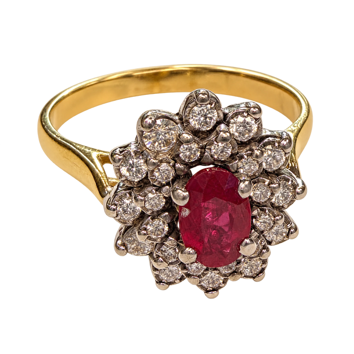 Bague or rubis