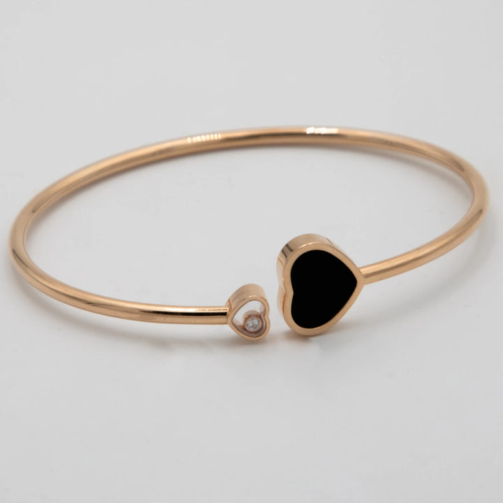 Chopard Bracelet Happy Heart Or jaune et Onyx
