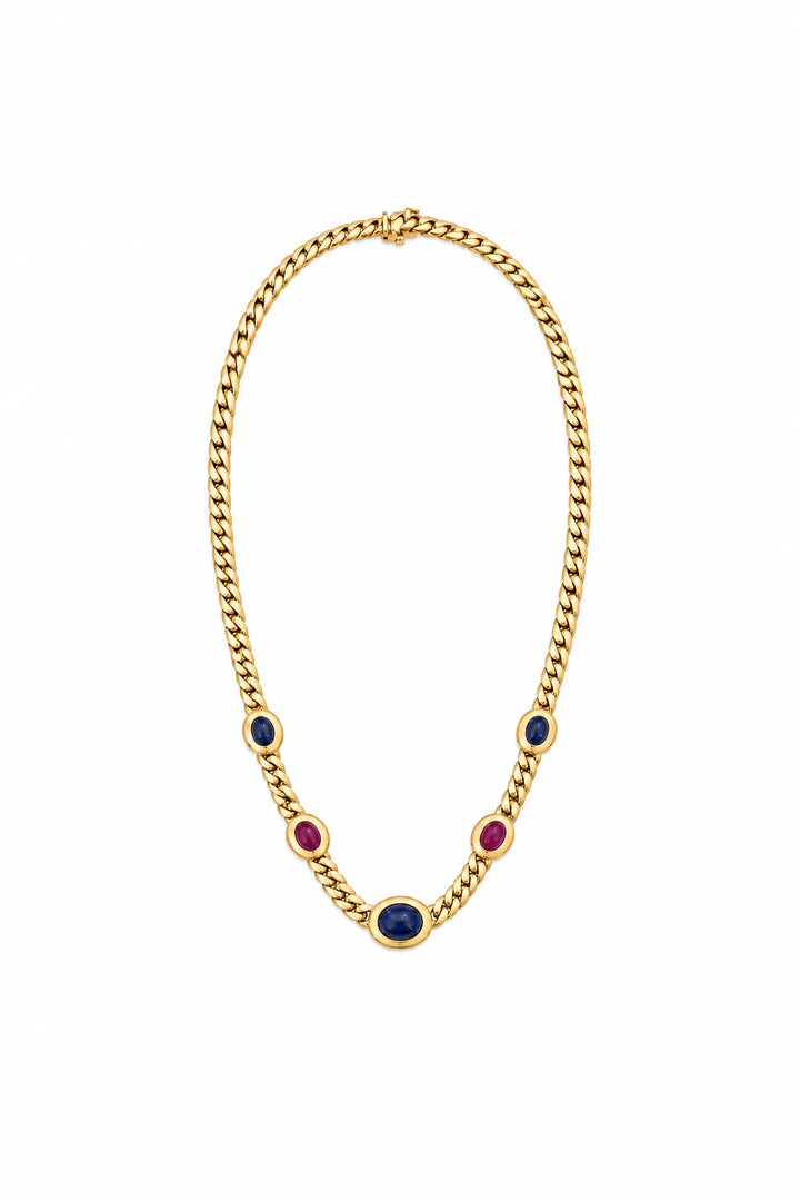 Collier or et Saphir