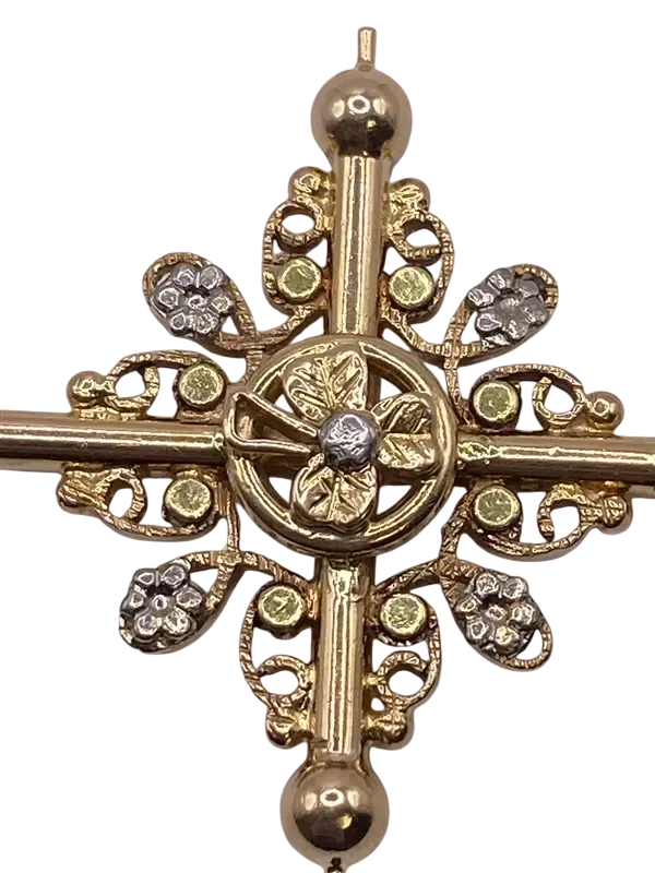 Pendentif croix or