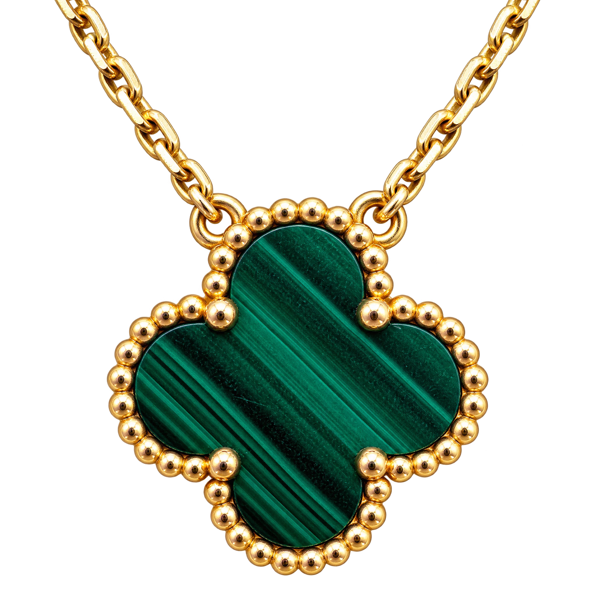 Van Cleef & Arpels Collier Alhambra or et Malachite