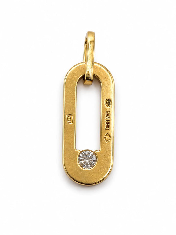 Dinh van Pendentif Maillon or et Diamant