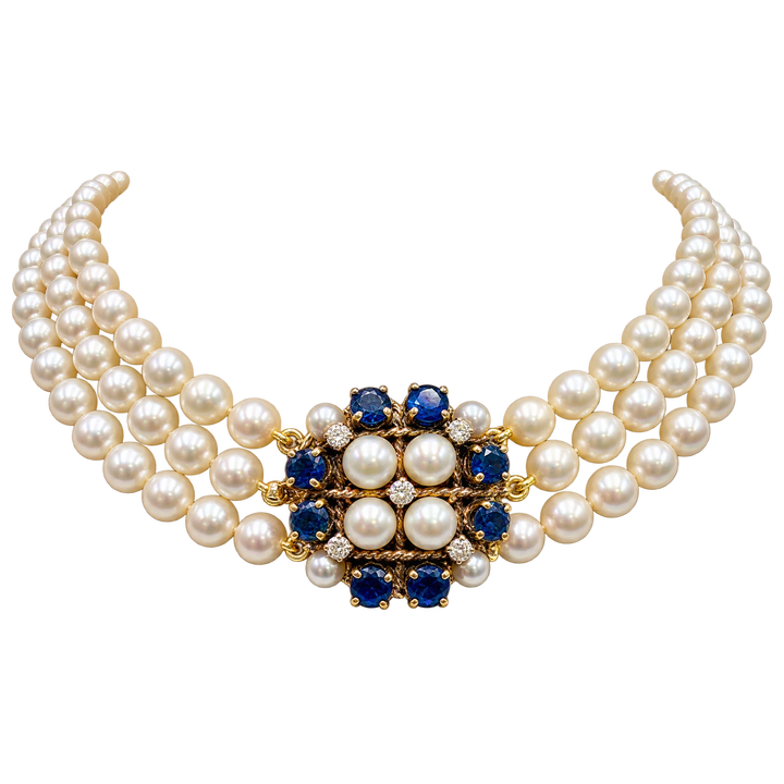 Collier or et Perles