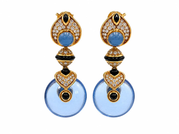 Marina B. Boucles d'oreilles Pneu or et Diamant pavage