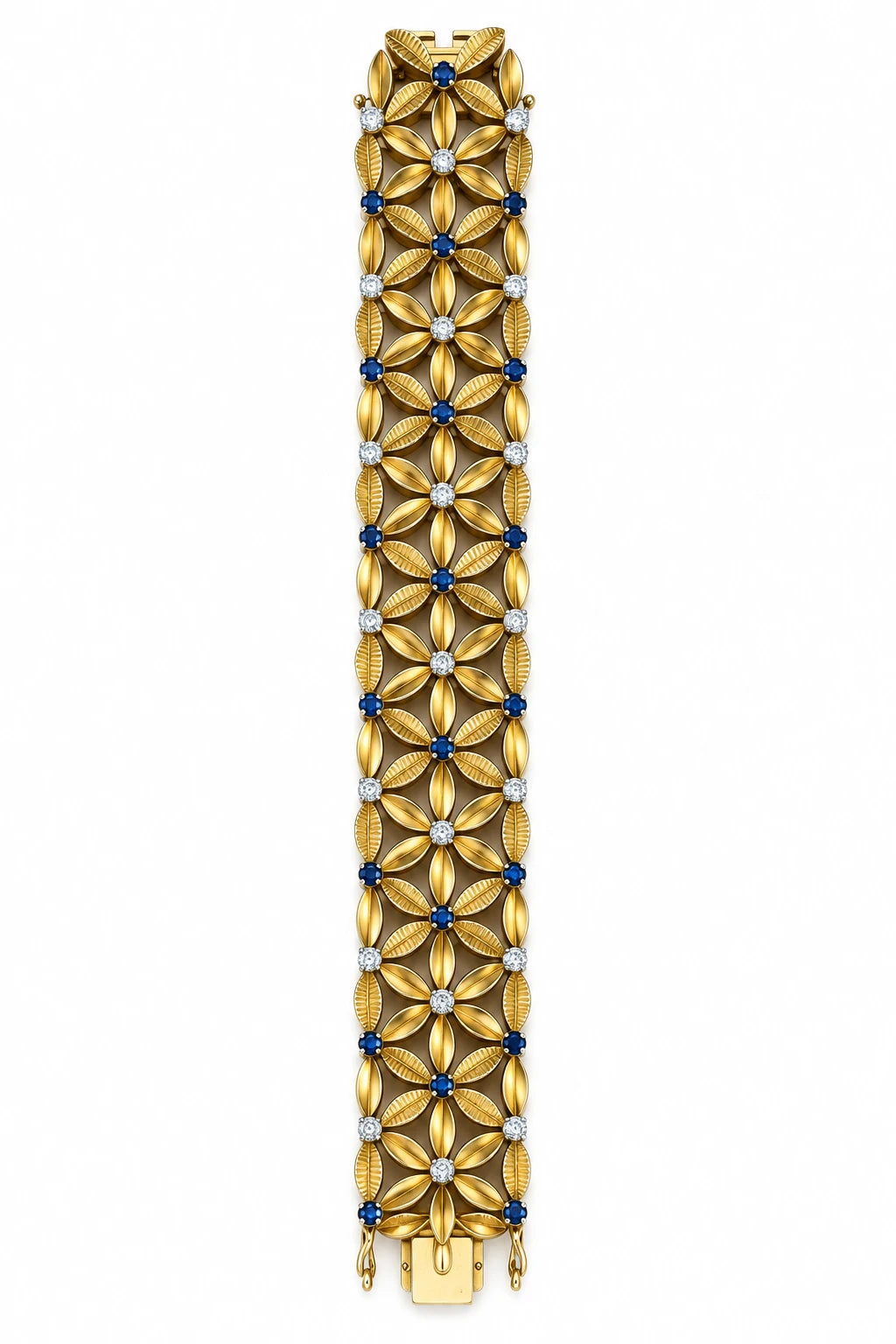 Bracelet or et Saphir
