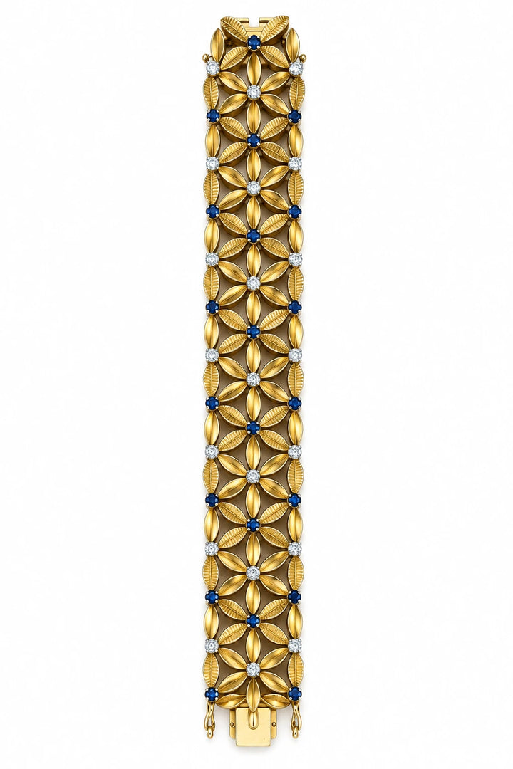 Bracelet or et Saphir