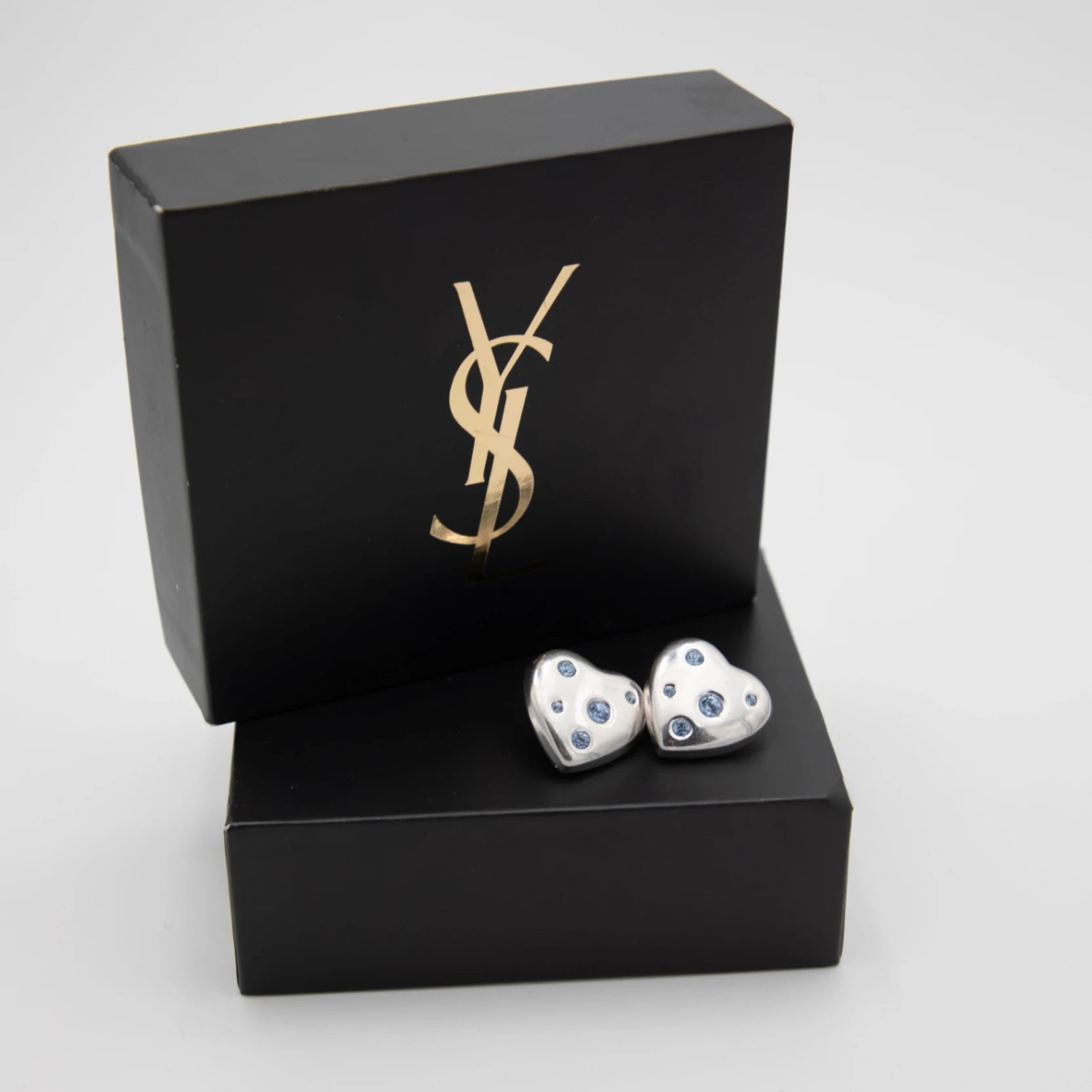 Yves saint laurent Boucles d'oreilles argent et Strass