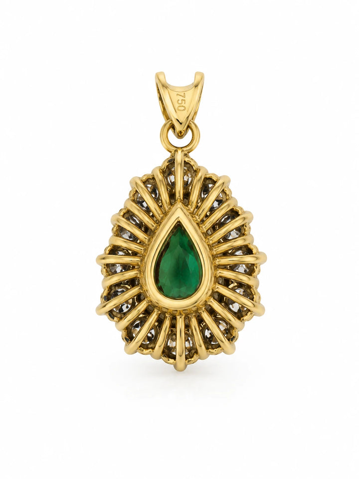 Pendentif Or jaune et Émeraude