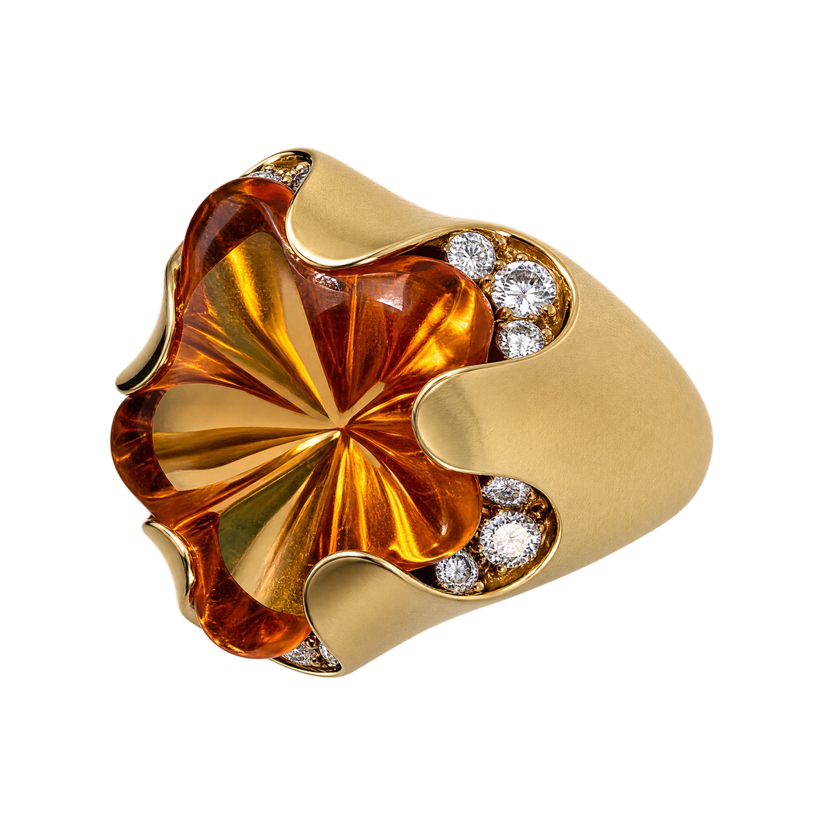 Bague or citrine