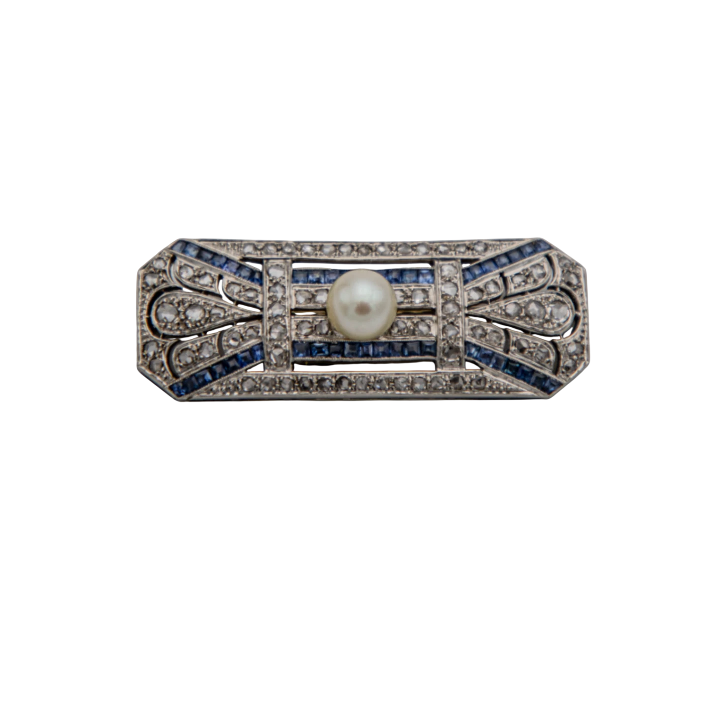 Broche Platine et Perle de culture