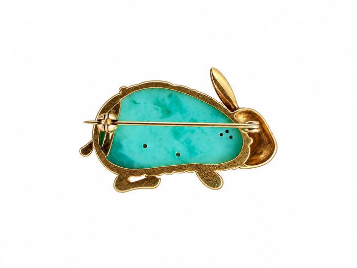 Broche or et Jade