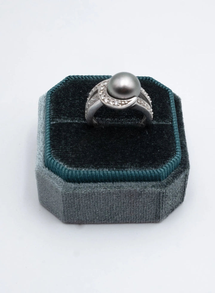 Bague Or blanc et Perle de culture