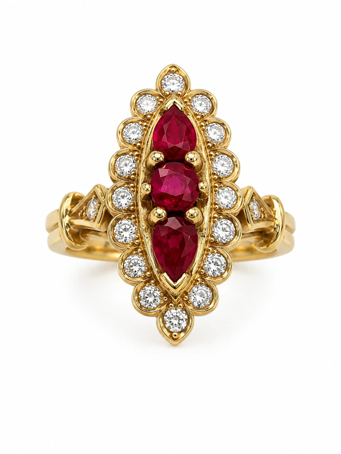 Bague Or jaune et Rubis