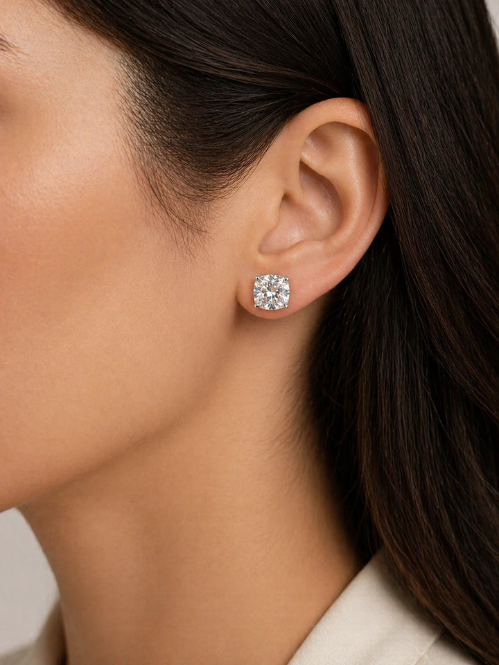 Boucles d'oreilles Or blanc et Diamant