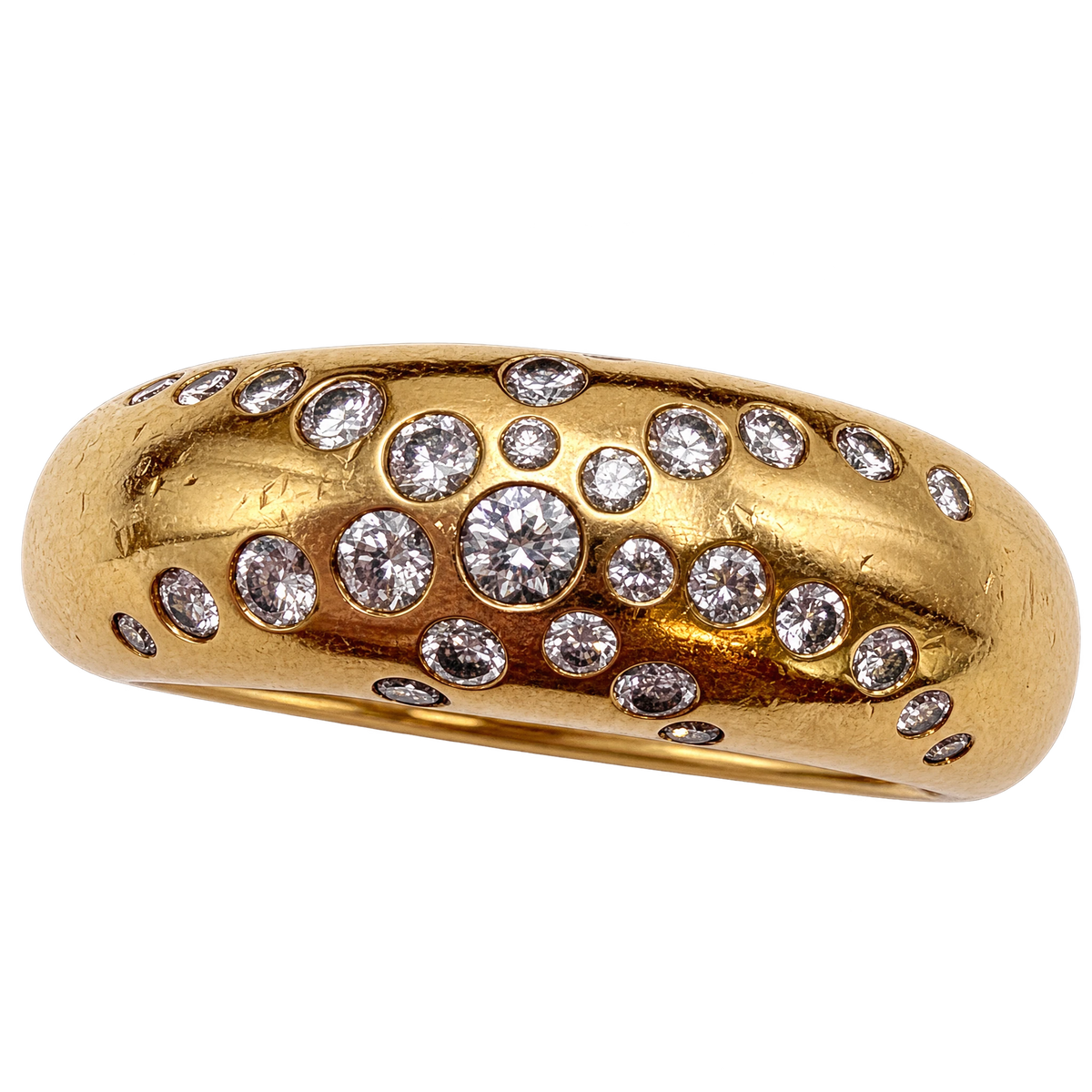 Chaumet Bague Anneau or et Diamant pavage
